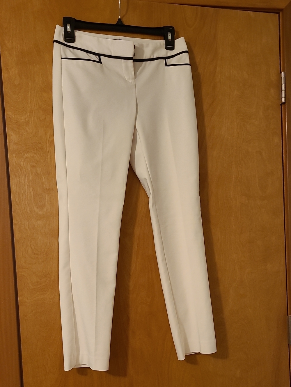 Express White Trousers with Black Piping